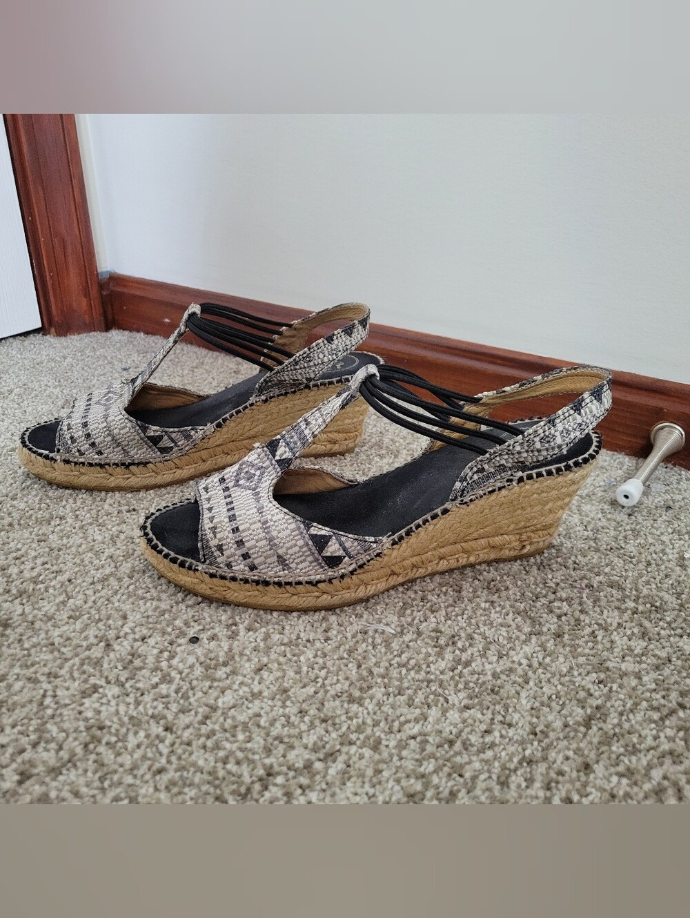 Toni Pons Origens Women's Wedge Espadrille Sandals in Aztec Print, Size 40